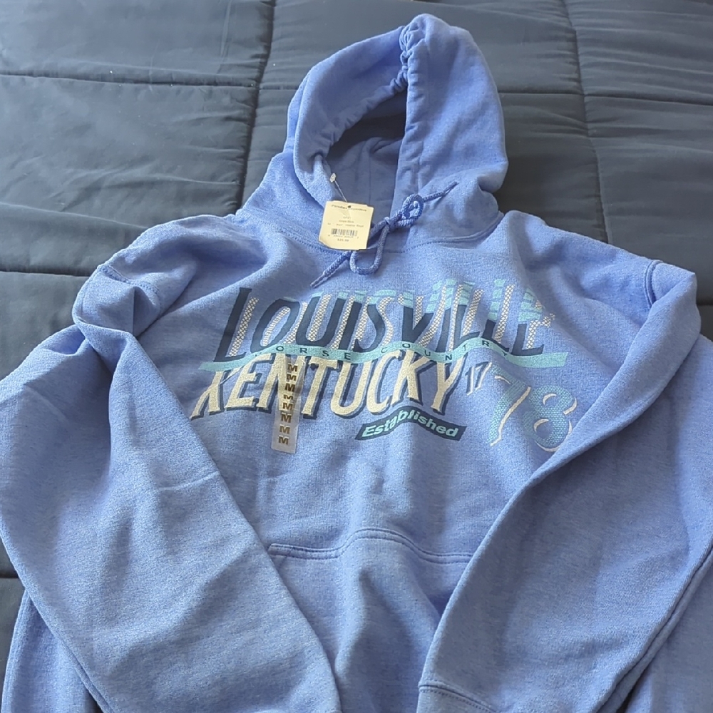 Gildan Blue Hoodie with Louisville Kentucky Print